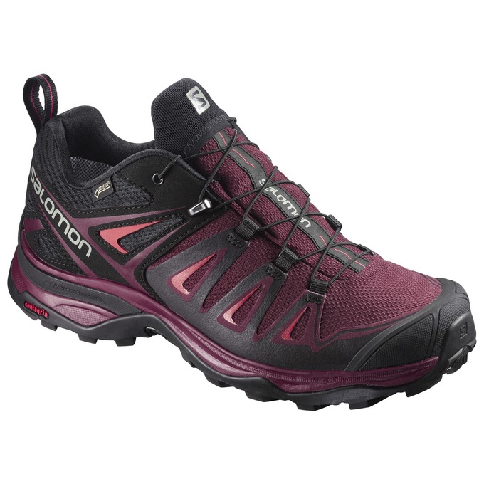 Buty Trekkingowe Damskie Salomon X ULTRA 3 GTX® W - Bordowe / Czarne - Polska (015-FSHACT)